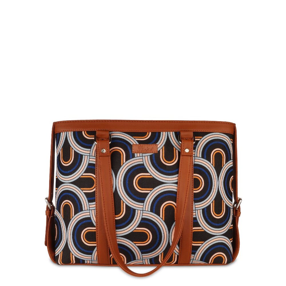 Abstract Print Hand Crafted Fabric Ladies’ Shoulder Tote Bag, Top Handle Bag